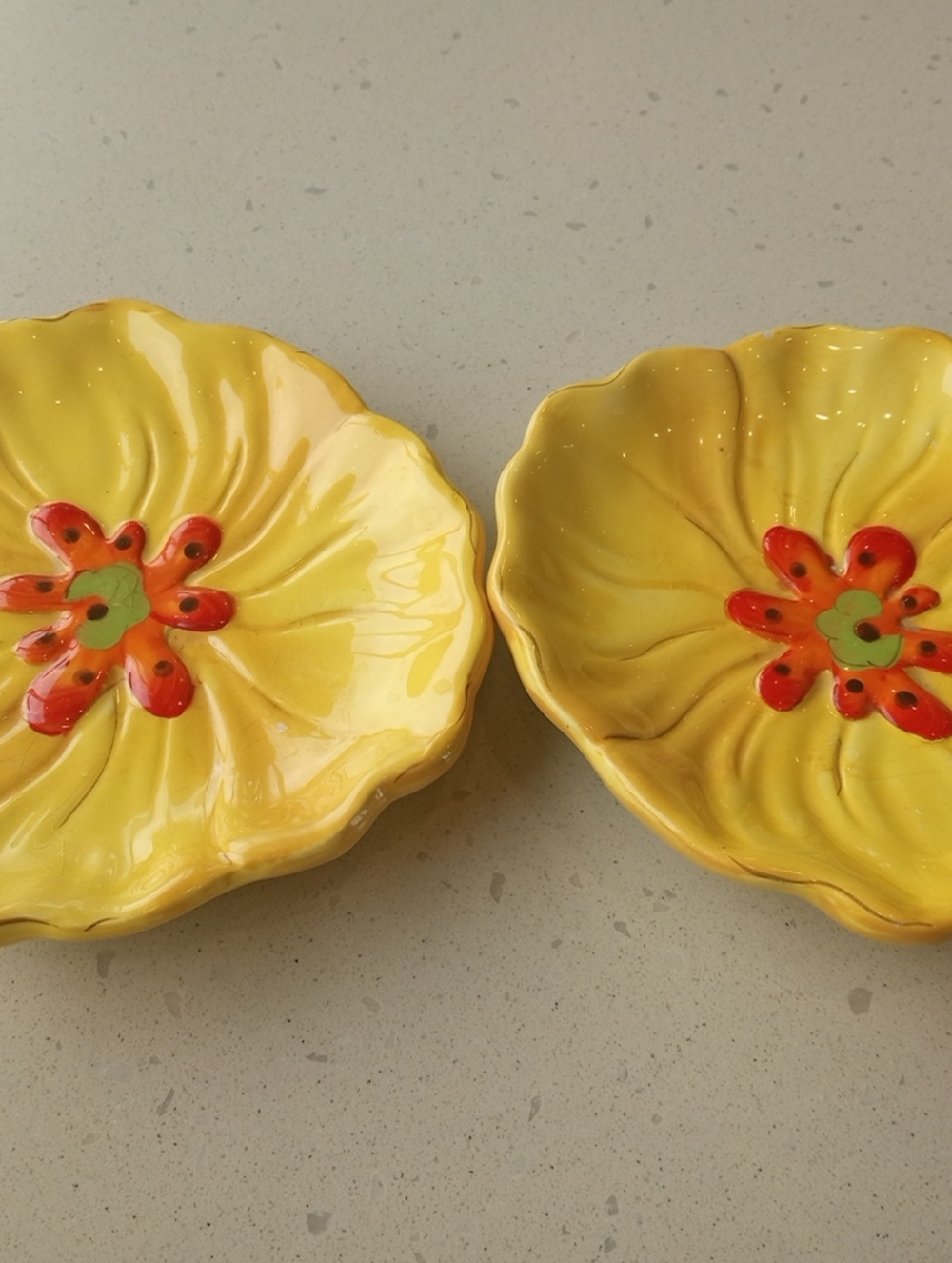 GORGEOUS Pair of Pier 1 Grace Poppy Floral 6" Hors d'oeuvres Plates